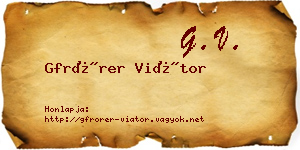 Gfrörer Viátor névjegykártya